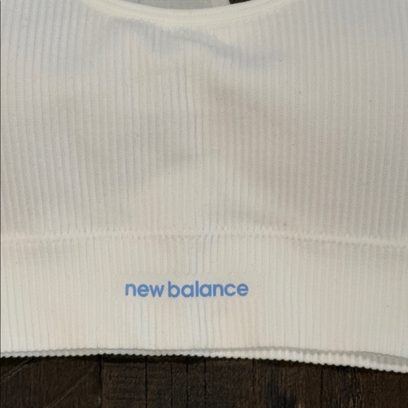 New Balance Set of 2 Sports Bras Racerback Ribbed White and Blue NWOT S - Picture 4 of 16